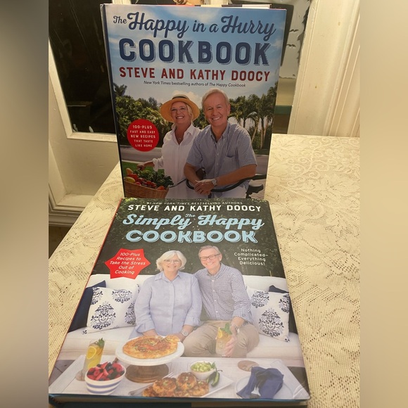 Lot Of 2 “ The Simply Happy Cookbook & The Happy In A Hurry Steve & Kathy Doocy - Picture 3 of 7